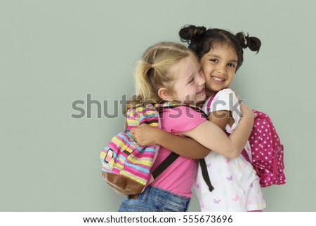 Little Girl Children Smiling Happiness Friendship