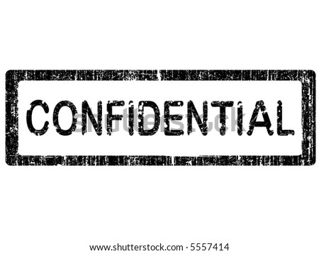 Grunge Office Stamp with the words CONFIDENTIAL in a grunge splattered text. (Letters have been uniquely designed and created by hand)