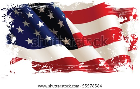 American flag. All elements and textures are individual objects. Vector illustration scale to any size.