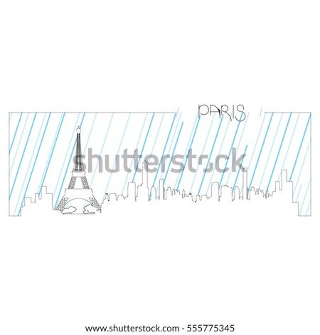 Isolated abstract skyline of Paris, Vector illustration