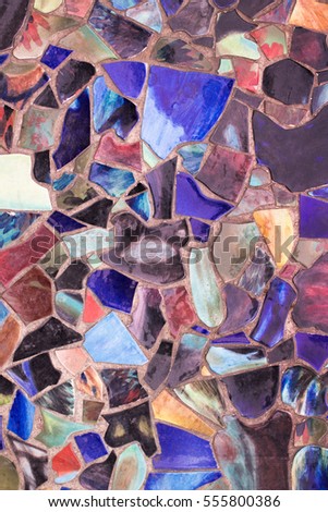 Multicolor crack tiles abstract background