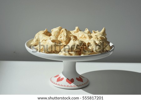 Homemade meringues on a plate