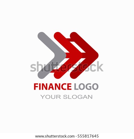 Arrow abstract finance logo template elements red gray