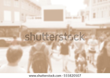 Blurred abstract background of People crossing city street