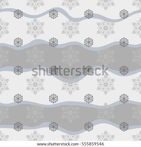 Vector seamless pattern for holiday Thanksgiving day, a simple hand-drawn winter design on wave background in neutral and gray colors.