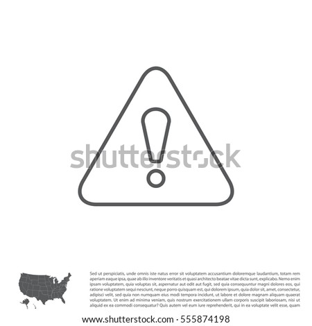 Exclamation danger line sign Royalty-Free Stock Photo #555874198