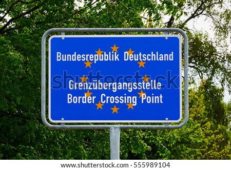 Border Crossing Point to Germany, EU Royalty-Free Stock Photo #555989104