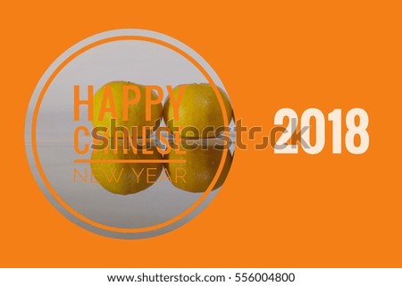 2018 chinese new year with mandarin orange 