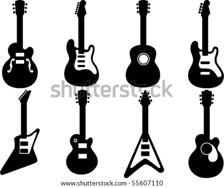 Guitar Silhouettes - vector