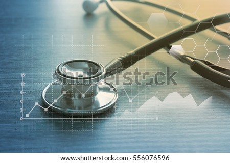 Medical insurance marketing and Healthcare business analysis report,Medical examination service Royalty-Free Stock Photo #556076596