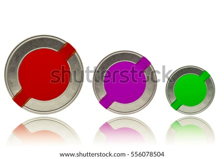 Gift box circle shape with sign in the middle isolated on white