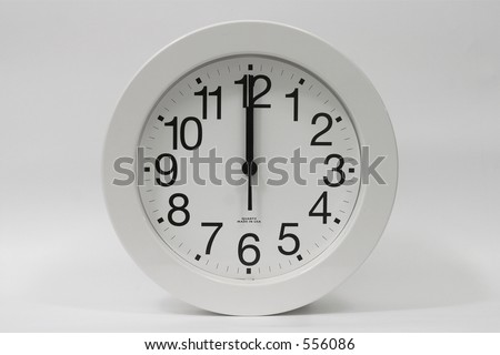 Analog clock at 12 o'clock - midnight, noon, lunch or whatever Royalty-Free Stock Photo #556086