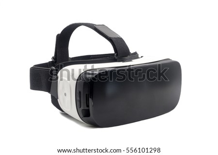 Virtual reality helmet isolated on white background Royalty-Free Stock Photo #556101298