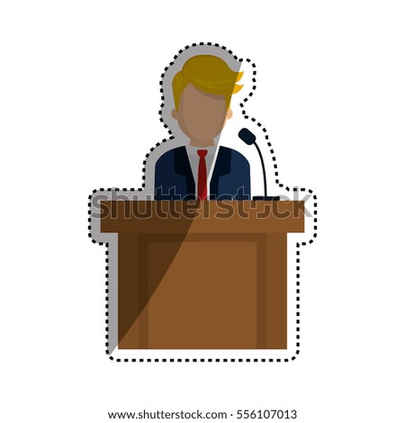 lawyer speaking in court icon vector illustration graphic design