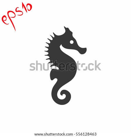 Sea Horse grey icon.