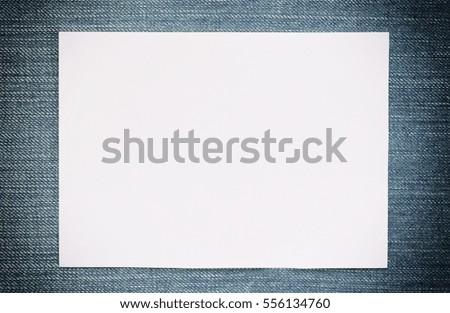 Note paper of empty and copy space on Denim background,You can input the message text in picture.