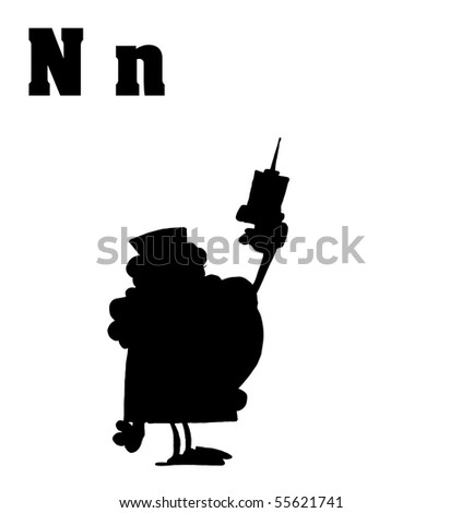 Silhouetted Nurse With Letters N