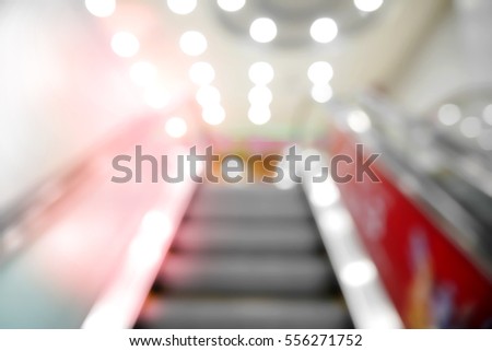 Picture blurred  for background abstract and can be illustration to article of escalator in shopping center