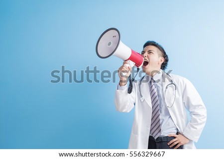 male doctor take microphone to you,asian