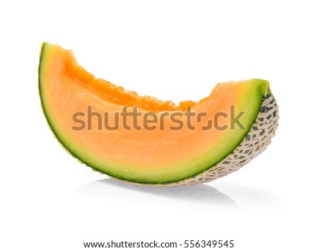 cantaloupe melon isolated on white background Royalty-Free Stock Photo #556349545