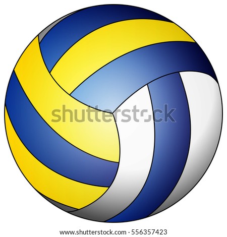 blue yellow white volleyball