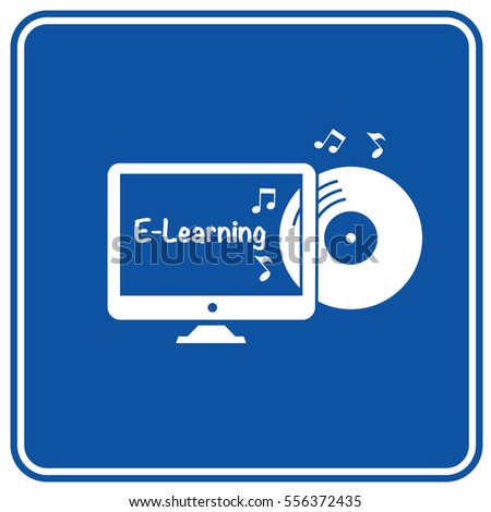 E-learning icon design,clean vector