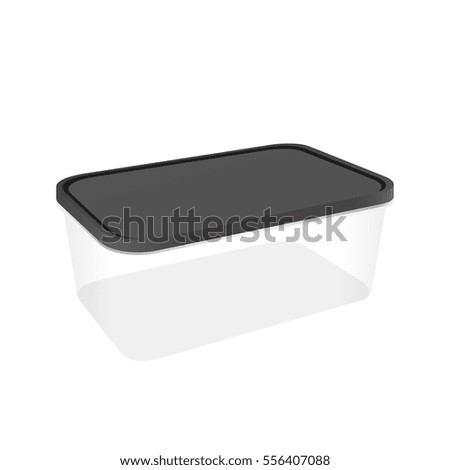 Plastic Food container, storage for food, vector template, isolated on white
