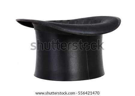 Black top hat isolated on white background Royalty-Free Stock Photo #556421470