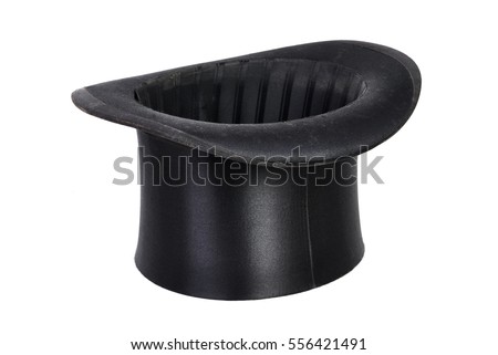 Black top hat isolated on white background Royalty-Free Stock Photo #556421491