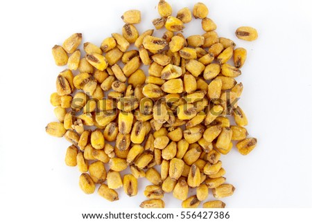 top view of roasted corn, picture in a studio