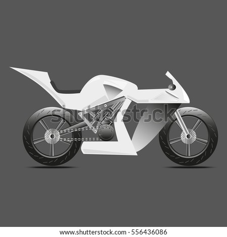Motorcycle icon vector silhouette, retro emblem.