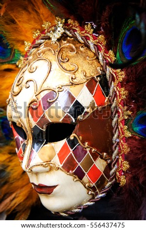 Venetian mask with plumage. 