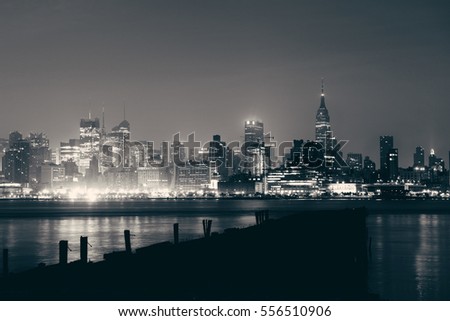 Midtown New York City urban skyline in the morning