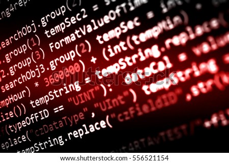 Programming Work Time, Programmer Typing New Lines of HTML Code. Laptop and Hand Closeup. Working Time in Web Design Business Concept. Code text written and created entirely by myself.