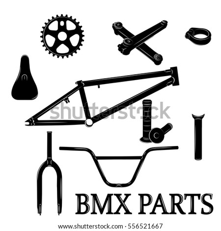 A set of icons of the bike parts executed in flat style. They can be used as icons, logos, wallpaper etc.