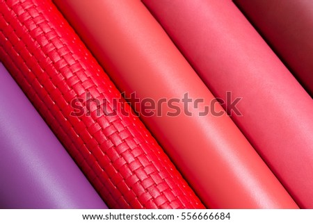 Close up of a good quality leather in various colors. High resolution photo.