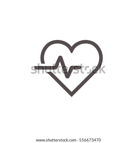 heartbeat icon on the white background Royalty-Free Stock Photo #556673470