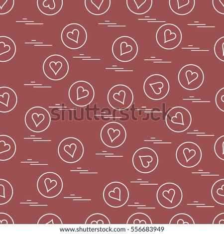 Cute seamless pattern with hearts in circles. Design for banner, flyer, poster or print.