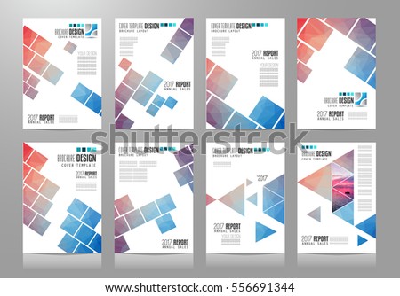 Set of Brochure templates, Flyer Designs or Depliant Covers for business presentation and magazine covers, annual reports and marketing generic purposes.