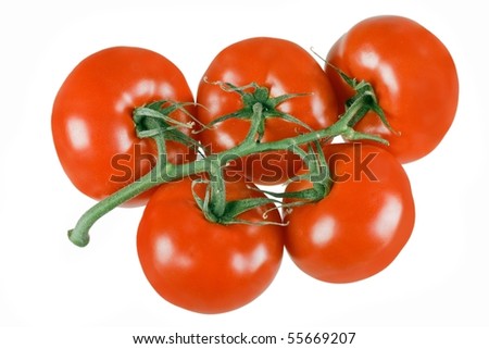Nice bright isolate tomatoes over white