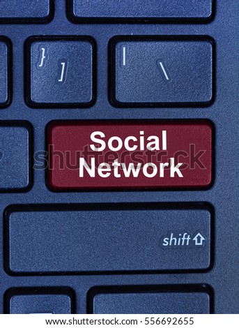 Social network word on keyboard button