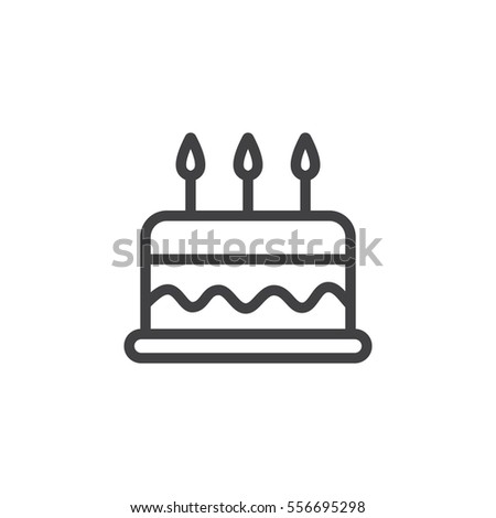 line cake Icon on the white background Royalty-Free Stock Photo #556695298