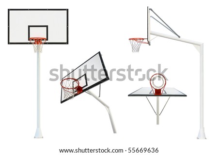 Basketball goal isolated from different views Royalty-Free Stock Photo #55669636