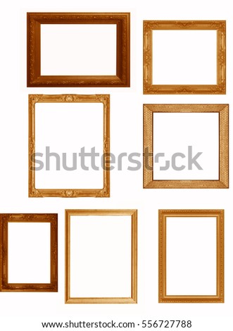 Set of  vintage frame isolated on white background