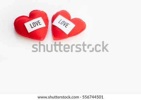 Five red hearts - white background - Valentine's Day