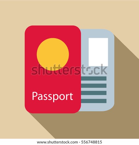 Passport icon. Flat illustration of passport vector icon for web