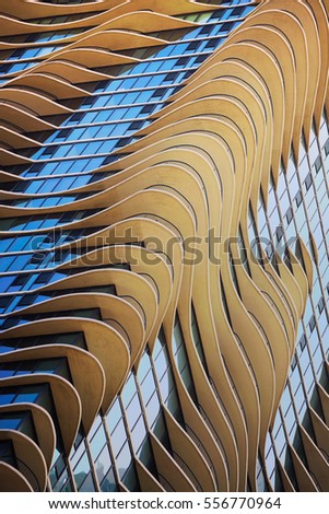 Curved Facade of building, Windows