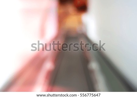 Picture blurred  for background abstract and can be illustration to article of people on escalator