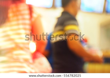 Blurred  background abstract and can be illustration to article of A customer purchases