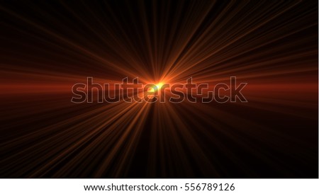 Lens Flare light  over black background. Easy to add  overlay or screen filter over photos